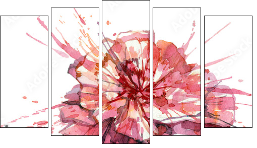 flower - Five-piece canvas print, Pentaptych