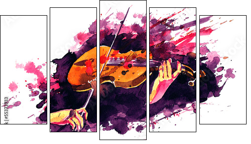 violin - Five-piece canvas print, Pentaptych