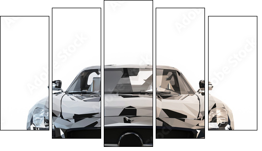 Abstract Car isolated. Illustration - Five-piece canvas print, Pentaptych