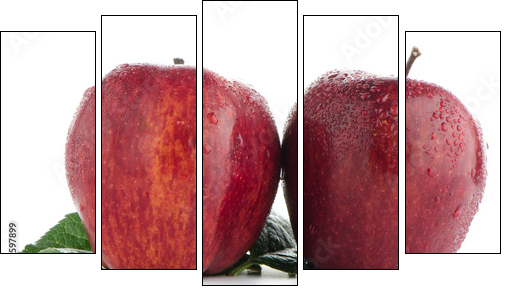 Ripe red apples - Five-piece canvas print, Pentaptych