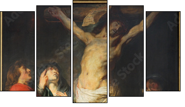 Antwerp - The Crucifixion paint by Jacob Jordaens - Five-piece canvas print, Pentaptych