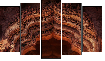 Old temple in India - Five-piece canvas print, Pentaptych