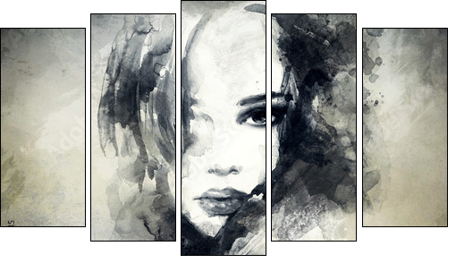 abstract  woman portrait - Five-piece canvas print, Pentaptych
