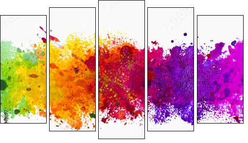 Abstract artistic watercolor splash background - Five-piece canvas print, Pentaptych