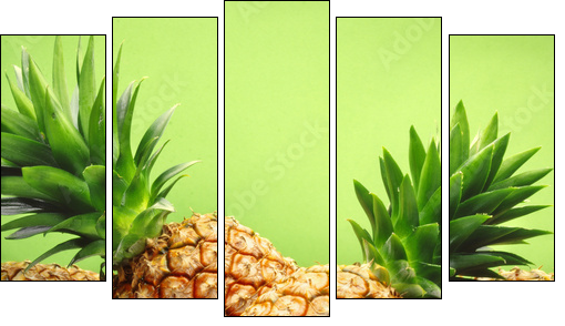 tropical pineapples - Five-piece canvas print, Pentaptych