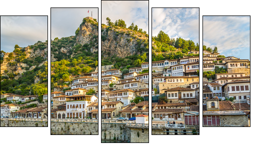 View at old city of Berat - Five-piece canvas print, Pentaptych