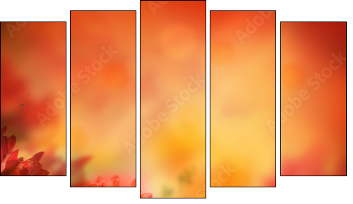 Bouquet of yellow roses, floral background - Five-piece canvas print, Pentaptych