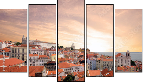 Portugal - Lisbon - Five-piece canvas print, Pentaptych