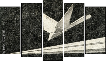 Paper airplanes - Five-piece canvas print, Pentaptych
