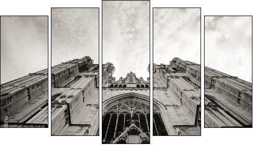 Cathedral of St. Michael view from the ground - b&w - Five-piece canvas print, Pentaptych