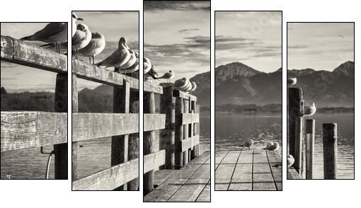 old wooden jetty - Five-piece canvas print, Pentaptych