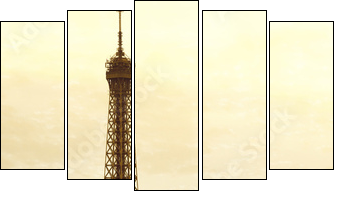 Old Eiffel Tower - Five-piece canvas print, Pentaptych