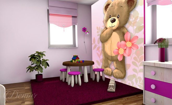 A-teddy-bear-girls-room-wallpapers-demur