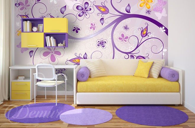 In-a-violet-garden-girls-room-wallpapers-demur