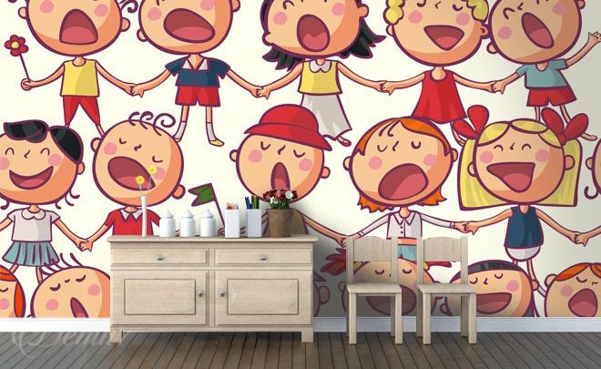 Singing-children-kindergarten-wallpapers-demur
