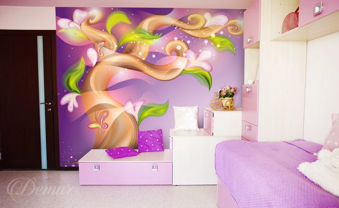Butterfly-flights-among-the-nature-girls-room-wallpapers-demur