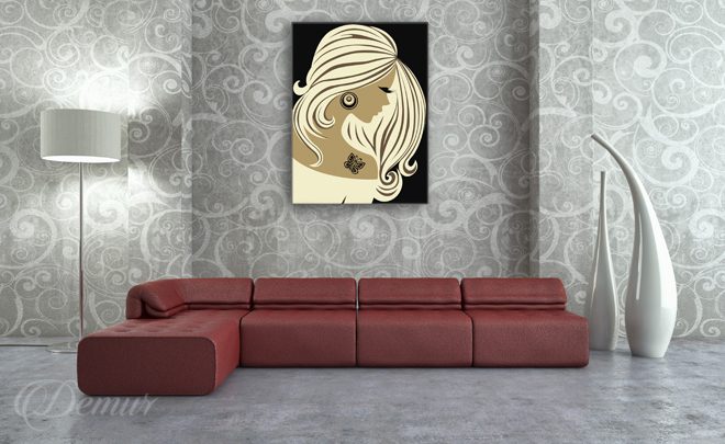 The-profile-of-a-woman-print-living-room-canvas-prints-demur
